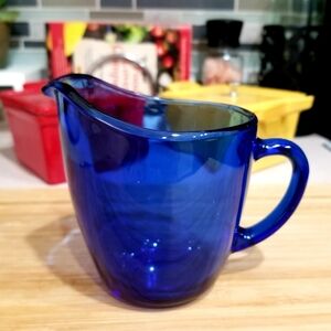 Vintage Anchor Hocking Cobalt Blue Creamer‎ 6 oz Mid-Century Modern Glass